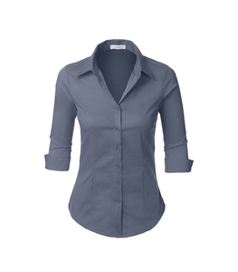 Camisa de Oficina de Manga Larga para Mujer, Corte Clásico, Diseño Flexible, Directo de Fábrica - Product Image 3