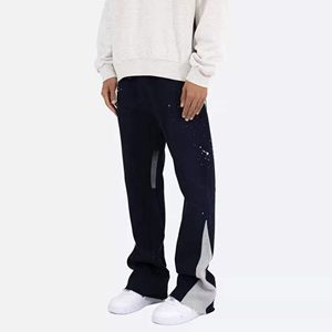 Custom Essentials Clothes Flared Sweatpants Galleria Cotton <b>Stacked</b> Sweat Loose Fit for Men Dept Straight Wide Leg TrackPants - Product Image 3