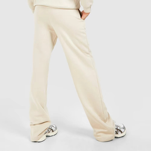 Conjunto Deportivo de 2 Piezas para Mujer, Sudadera con Capucha Beige y Pantalones, Corte Holgado, Estilo Casual para Gimnasio, Marca Privada, Venta al Por Mayor - Product Image 4