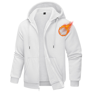 Sweat à capuche décontracté en molleton de coton de qualité supérieure pour homme – Col zippé à prix abordable pour l'hiver, imprimé - Product Image 4
