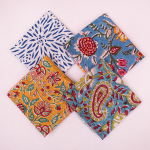 Handkerchiefs Cotton Vintage Block Print Bandana Paisley Floral Design India Made Eco-Friendly Men's Summer Face <b>Wraps</b> - Product Image 5