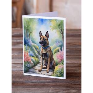 Belgian malinois การ์ดอวยพรฤดูใบไม้ผลิขนาด A7 5x7แพ็คการ์ดเปล่า8ใบพร้อมซองจดหมาย - Product Image 2