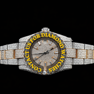 Nuevo Reloj de Pulsera con Diamantes Moissanite de Dos Tonos, Completamente Cubierto de Piedras, para Hombre, de Lujo, con Fecha Automática, Clásico, Última Colección - Product Image 5