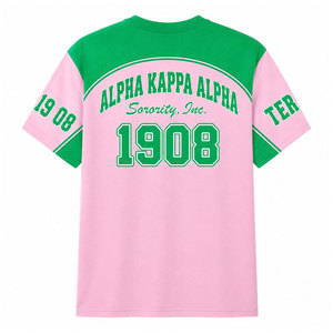 Camiseta de Manga Corta Alpha AKA Rosa Verde con Cuello Redondo, Corte Regular y Diseño de Escudo, Camiseta Casual de Punto para Hombre - Product Image 5