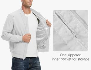 New Design Turn-down Collar Front Side Pockets Thin Winter Bomber <b>Jacket</b> Plain <b>Blank</b> Men's Lightweight Bomber <b>Jackets</b> <b>Wholesale</b> - Product Image 5