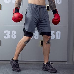 Custom Logo Men's Double <b>Layer</b> Blank Sports Athletic Workout Running Gym Shorts With Liner Breathable 2 In 1 Activewear Shorts - Product Image 3