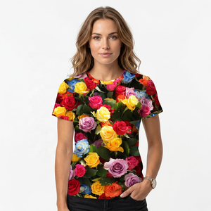 <b>Men's</b> O-Neck Short Sleeve <b>Floral</b> <b>T</b>-<b>Shirt</b> Sublimation Transfer Print Breathable Eco-Friendly 100% Cotton Streetwear Regular Fit - Product Image 2