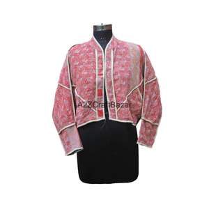 Chaqueta Vintage India Acolchada 100% Algodón con Detalle de Botones, Cuello Alto, Reversible, Transpirable y Ecológica para Otoño/Invierno - Product Image 1