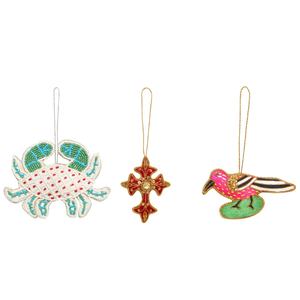 Adornos para árboles de Navidad bordados de satén de terciopelo hechos a mano, adorno personalizado al por mayor con camello, Reno, oveja, caballo - Product Image 4