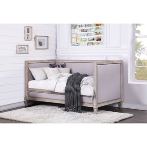 Charlton Daybed Beige in lino e rovere stagionato (Twin) per mobili da soggiorno - Product Image 1