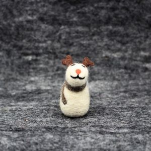 Handmade Wool Felt Reindeer <b>Christmas</b> Ornament Needle Felted Animal Tree Hanging Decoration <b>Scarf</b> Pendant - Product Image 2