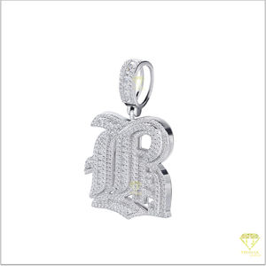 Colgante inicial personalizado de tendencia Nombre personalizado con VVS Lab Grown Plating en plata de ley 925 Regalo perfecto - Product Image 5