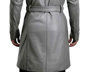 Manteau long pour homme en cuir d'agneau véritable de qualité supérieure, style trench, pour l'hiver, avec détails boutonnés, épais et chaud, décontracté et professionnel - Product Image 6