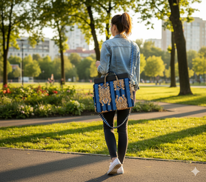 <b>Laptop</b> Bag Quilted Cotton Printed Fabric Eco-Friendly and Durable for Office Use - Product Image 3