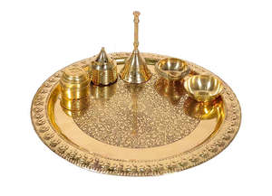 Juego de Thali de Latón Duradero de Calidad Industrial para Pooja, Decoración para el Hogar y el Templo, Regalo para Baby Shower y Bodas - Product Image 3
