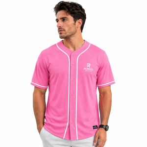 Nouveau maillot de baseball d'hiver pour hommes, imprimé, à manches courtes, équipe Ronal Sports, 140g, 100% polyester - Product Image 3