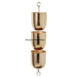 Jardinière en métal de forme ronde avec finition dorée, décoration pour la maison et le jardin, fournitures de jardinage - Product Image 5