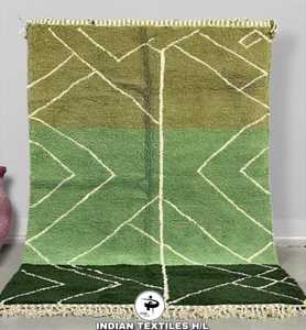 Moroccan Unique Beni Ourain <b>Rug</b> Hand Made Moroccan <b>Boho</b> Beni Ourain <b>Rug</b> Albertina Hand Knotted Wool Area <b>Rug</b> By ITHL - Product Image 1