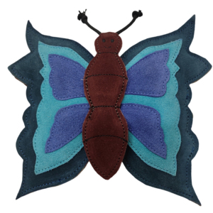 Juguete Masticable para Perros de Cuero Genuino Ecológico, Forma de Mariposa, Colorido, Multicapa, Duradero, Interactivo, Juguete para Mascotas con Forma de Insecto - Product Image 1