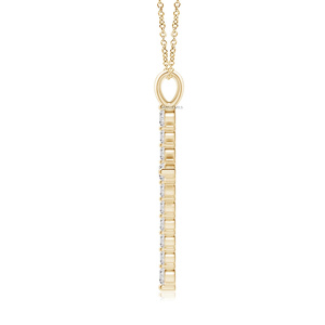 Pendentif en or jaune avec diamant rond, style minimaliste, bijoux pour femmes à porter au quotidien, or 10K 14K 18K, argent 925 935 - Product Image 4