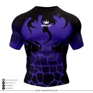 MAWRA Men's Short Sleeve <b>RashGuard</b> Sublimation Printed Quick Dry Spandex Polyester Martial Arts Compression Shirt For Unisex - Product Image 5