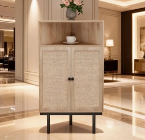 Mueble de Baño Moderno de Madera con Puertas Dobles y Estante Abierto para un Diseño que Ahorra Espacio, Estilo Escandinavo - Product Image 3
