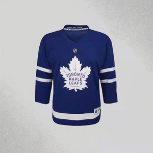 Camiseta de Hockey sobre Hielo para Hombre, Cuello en V, Manga Tres Cuartos, Azul, Impresión Serigrafiada, Transpirable, Corte Regular - Product Image 3