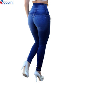 Pantalones Vaqueros Azules de Mezclilla Elásticos para Mujer, Pantalones de Moda, Vaqueros Ajustados de Cintura Alta para Mujer - Product Image 2