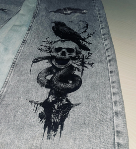 Jeans personalizados de fábrica para hombre, estilo streetwear, hip hop, casuales, de pierna ancha, lavados con piedras, holgados, rectos, tipo cargo para hombre - Product Image 3