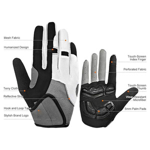Gants de cyclisme respirants et résistants à l'usure, à doigts entiers, en tissu maillé hautement élastique, design personnalisable, pour l'entraînement et les sports de plein air - Product Image 5