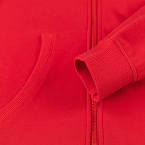 Sudadera con Capucha Roja, Cierre de Cremallera, Corte Regular, Tejido de Algodón, Informal, Unisex, para Otoño, con Bolsillo Delantero - Product Image 5