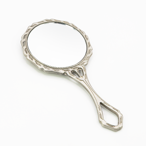 MACY BEAUTY KOREA Circular Vintage Silver Hand <b>Mirror</b> Hollow Handle Decorative Metal Cosmetic <b>Mirror</b> Eyelash Extension <b>Mirror</b> - Product Image 6