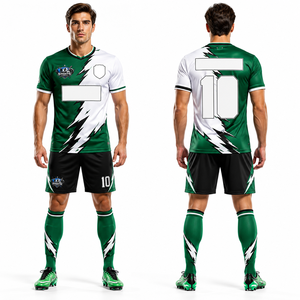 Personalized <b>Soccer</b> Uniform Jersey And Shorts Polyester Mesh Fabric Breathable Screen Printing Custom Size Club Teamwear - Product Image 1