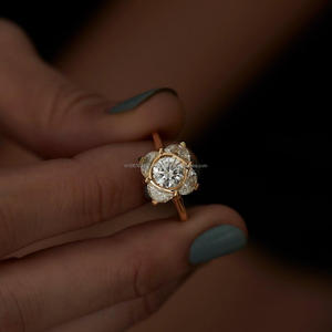 Arin /18K/14K ทองพร้อมใบรับรอง GIA/IGI เพชรธรรมชาติทันสมัยหรือออกแบบเองด้วยแหวนเพชร MOQ ต่ำ - Product Image 2