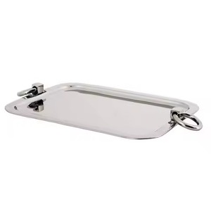 Elegante Bandeja de Servicio de Acero Inoxidable, Plato Metálico para Buffet, Catering, Cocina y Uso Doméstico - Product Image 2