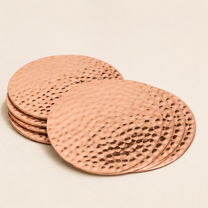 Pure Handcrafted Hammered Copper <b>Coaster</b> Set Luxury Artisan Metal <b>Drink</b> <b>Coasters</b> For Moscow Mule Mugs & Cocktail Heat-Resistant - Product Image 6
