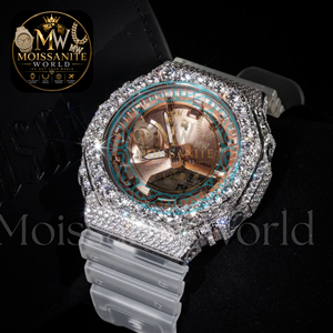 Wholesale <b>Men's</b> Luxury Stainless Steel Analog Quartz Movement Full Pave Moissanite Diamond VVS Stone Hip Hop Wrist <b>Watch</b> - Product Image 3