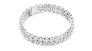 Pulsera de tenis de lujo con diamantes de corte pera cultivados en laboratorio, chapada en rodio, de oro blanco de 18 quilates, para bodas, compromisos, uso diario/oficina - Product Image 3