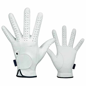 Nouveaux gants de golf en cuir Cabretta, vente en gros, logo personnalisé, antidérapants, blancs, haute qualité, sangle de poignet réglable - Product Image 3