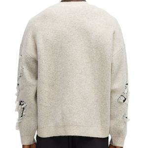 Pull en tricot pour homme, style décontracté, motif abstrait, jacquard, col rond, manches longues, tricot tendance, OEM personnalisé - Product Image 3