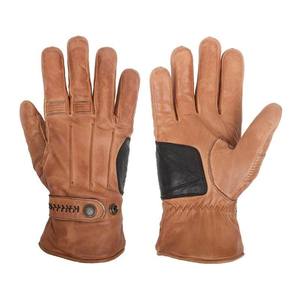 Guantes de Conducción de Cuero Completos para Hombre y Mujer, Color Bronceado con Parche Negro en la Palma, para Todas las Estaciones, Guantes de Motociclismo Personalizados, Transpirables - Product Image 1
