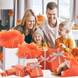 Sacchetti Regalo in Carta Velina Arancione, 115 Fogli 14 X 20 Pollici, Carta da Regalo Arancione per Artigianato, Carta Velina per Confezioni Regalo all'Ingrosso - Product Image 2