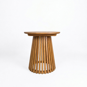 Muebles Modernos para Terraza, Mesa de Centro de Teca Sólida Resistente al Agua, Mesa de Acento para Exteriores, Estilo Nusa, Natural - Product Image 1