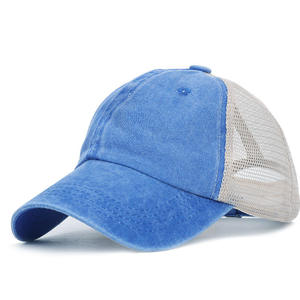 OEM Manufacturer Washed <b>Cap</b> Solid Color Mesh Back Adjustable Unisex Baseball <b>Hat</b> Casual Spring Summer 6-Panel Design Custom <b>Caps</b> - Product Image 3