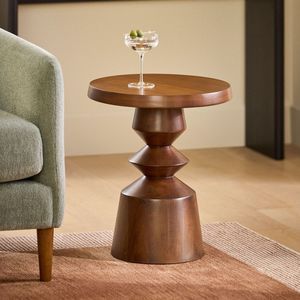 Table d'appoint en bois artistique, fabriquée avec une précision artisanale, offrant une texture naturelle et une performance durable - Product Image 6
