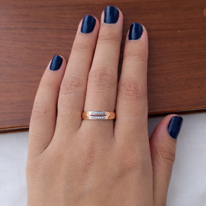 Namivaa 18ct Gold Diamond Accent Micro Insert Geometric Band <b>Ring</b> for <b>Men</b> Women Classic Minimal Wedding Engagement Party Jewelry - Product Image 2