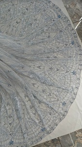 Nouvelles perles artisanales mis à jour, tissu en tulle importé pour robes de mariée, robes de soirée, couture de luxe et tenues de soirée - Product Image 4