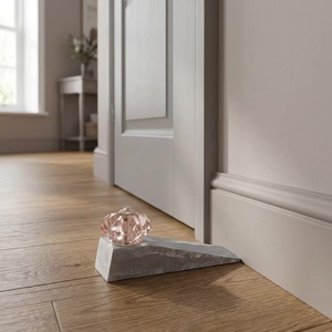 Industrial Wood Door Stopper <b>Crystal</b> Flower <b>Knob</b> Traditional Design Self-adhesive Adjustable Easy Installation Bedroom Kitchen - Product Image 4