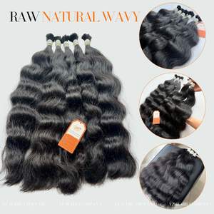 Extensions de cheveux naturels ondulés 100% humains en vrac couleur noire expédition rapide vendeur de prix bon marché au Vietnam - Product Image 2