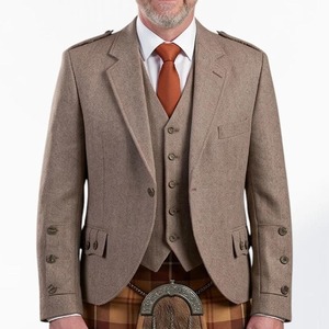 Chaqueta Kilt Argyle Personalizada al por Mayor con Chaleco de 5 Botones, Traje de Boda Escocés, Chaqueta para Hombre - Product Image 1
